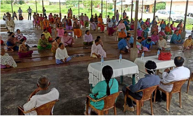 Attendees at a COVID-19 community awareness program.