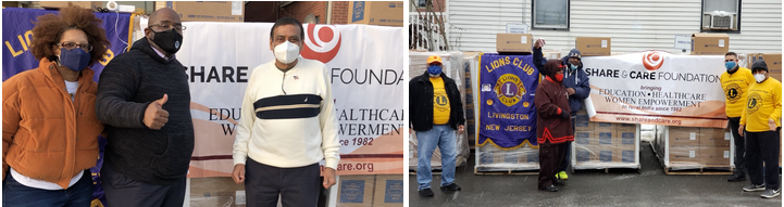 Dr. Cynthia Atkins, New Destiny Community Development president, Roselle Mayor Donald A. Shaw, and Share & Care Foundation trustee/Disaster Relief Committee chairman Amar Shah at the Roselle, New Jersey.